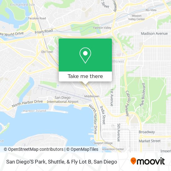 Mapa de San Diego’S Park, Shuttle, & Fly Lot B