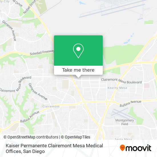 Kaiser Permanente Clairemont Mesa Medical Offices map