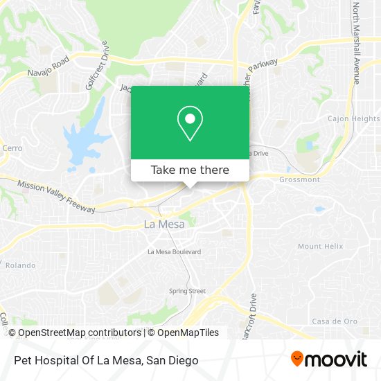 Mapa de Pet Hospital Of La Mesa