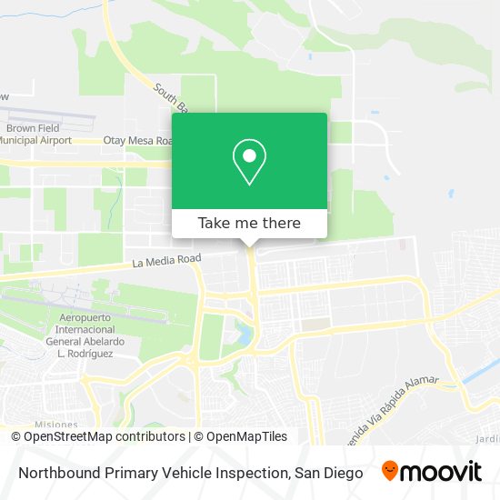 Northbound Primary Vehicle Inspection map