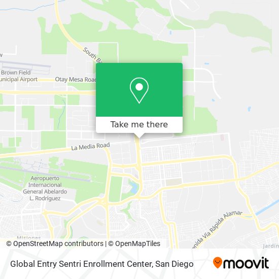 Mapa de Global Entry Sentri Enrollment Center