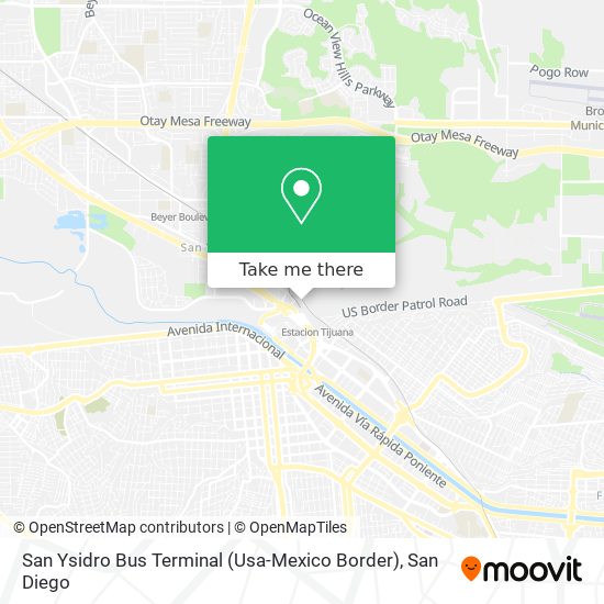 Mapa de San Ysidro Bus Terminal (Usa-Mexico Border)