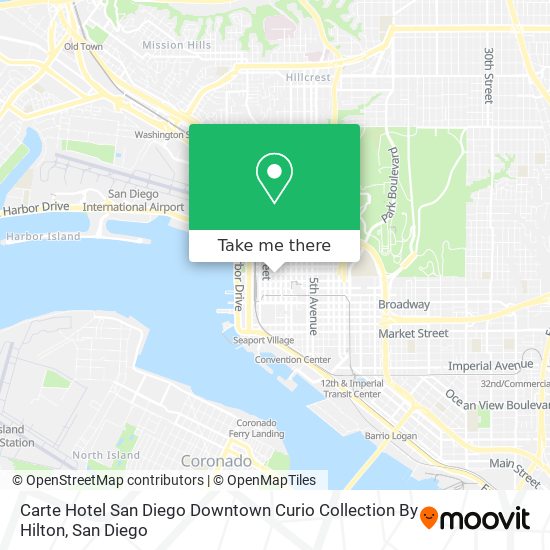 Mapa de Carte Hotel San Diego Downtown Curio Collection By Hilton