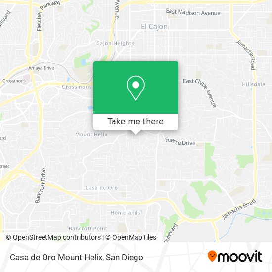 Casa de Oro Mount Helix map