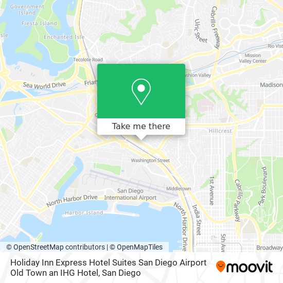 Mapa de Holiday Inn Express Hotel Suites San Diego Airport Old Town an IHG Hotel