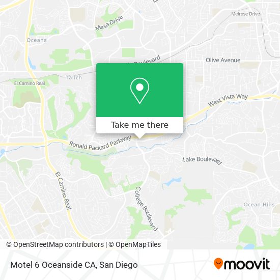 Motel 6 Oceanside CA map
