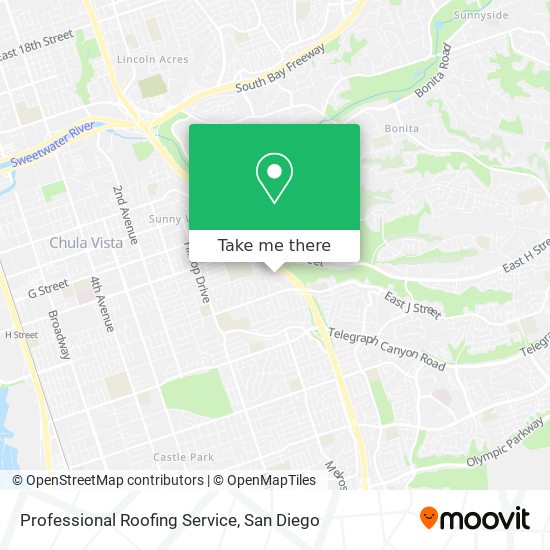 Professional Roofing Service map