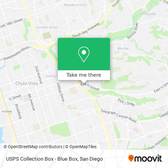 USPS Collection Box - Blue Box map