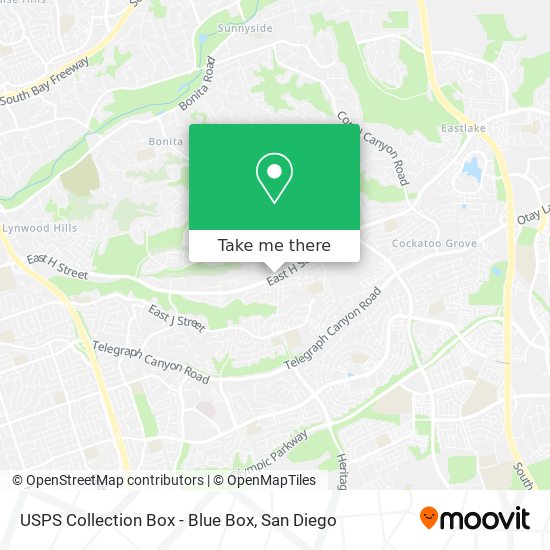 Mapa de USPS Collection Box - Blue Box