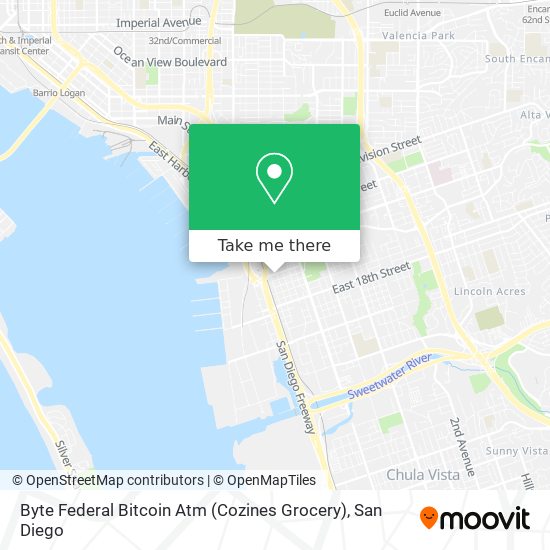 Mapa de Byte Federal Bitcoin Atm (Cozines Grocery)