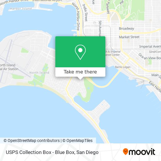 Mapa de USPS Collection Box - Blue Box