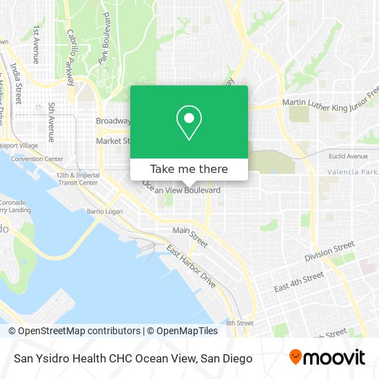 Mapa de San Ysidro Health CHC Ocean View