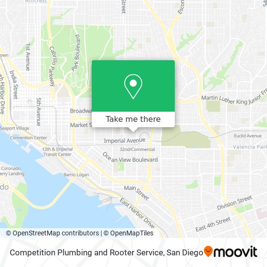 Competition Plumbing and Rooter Service map