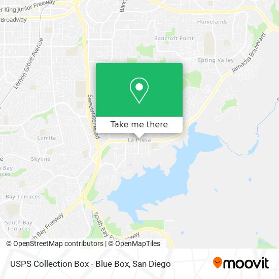 Mapa de USPS Collection Box - Blue Box