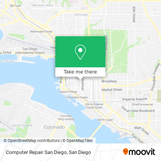 Computer Repair San Diego map