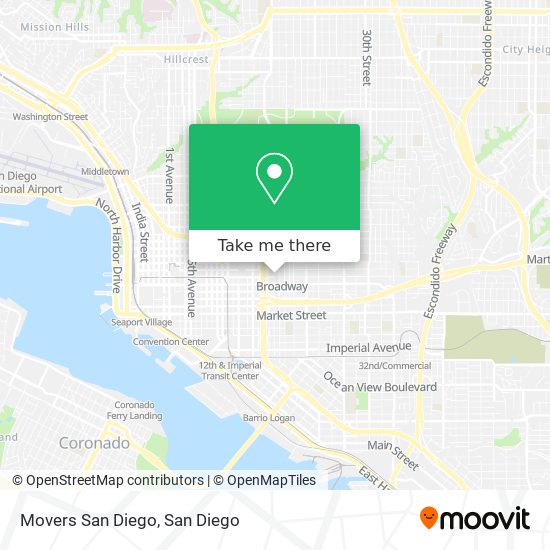 Movers San Diego map