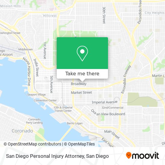 San Diego Personal Injury Attorney map