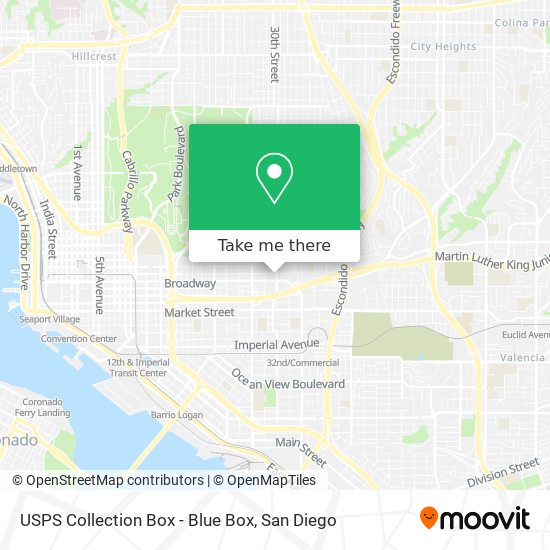 Mapa de USPS Collection Box - Blue Box