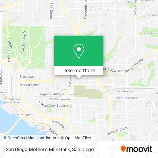 San Diego Mother's Milk Bank map