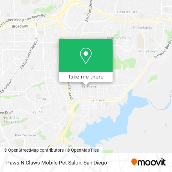 Mapa de Paws N Claws Mobile Pet Salon