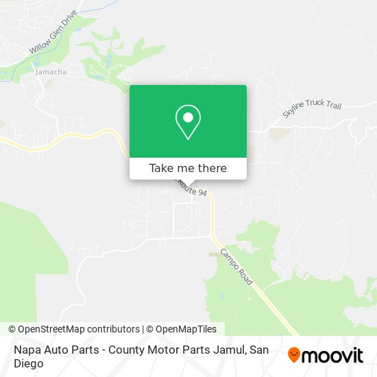 Mapa de Napa Auto Parts - County Motor Parts Jamul