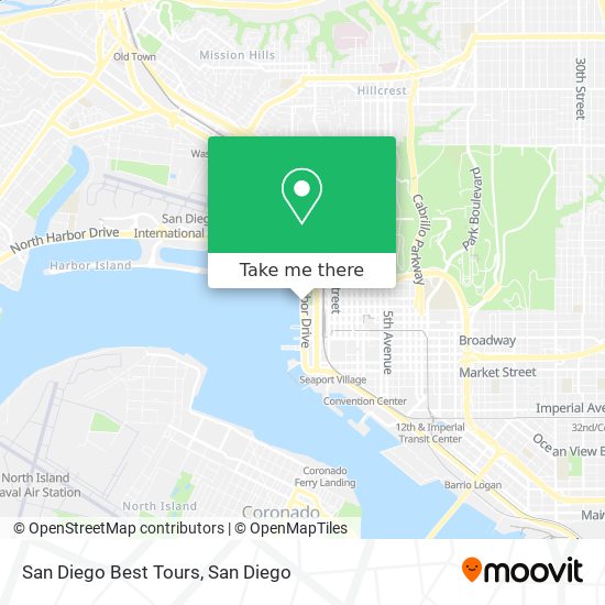 San Diego Best Tours map