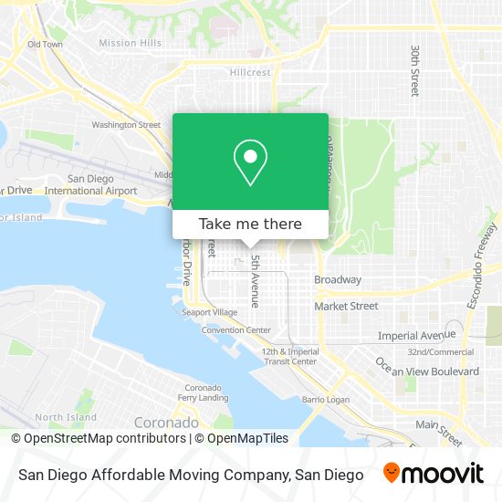 Mapa de San Diego Affordable Moving Company