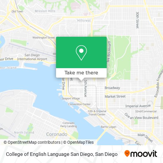 College of English Language San Diego map