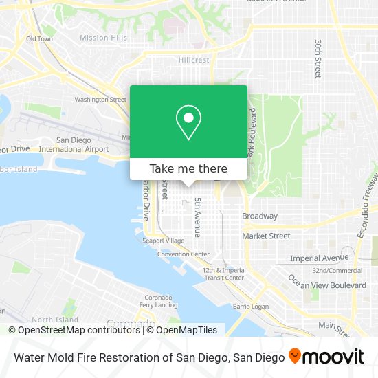 Water Mold Fire Restoration of San Diego map