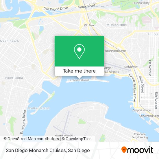 San Diego Monarch Cruises map