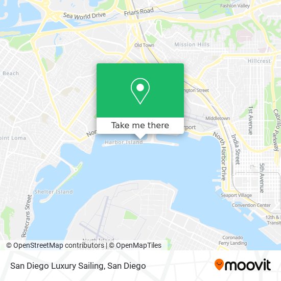 Mapa de San Diego Luxury Sailing
