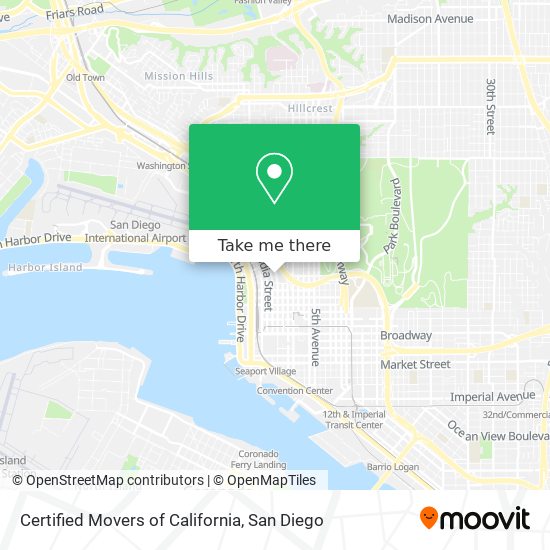 Mapa de Certified Movers of California