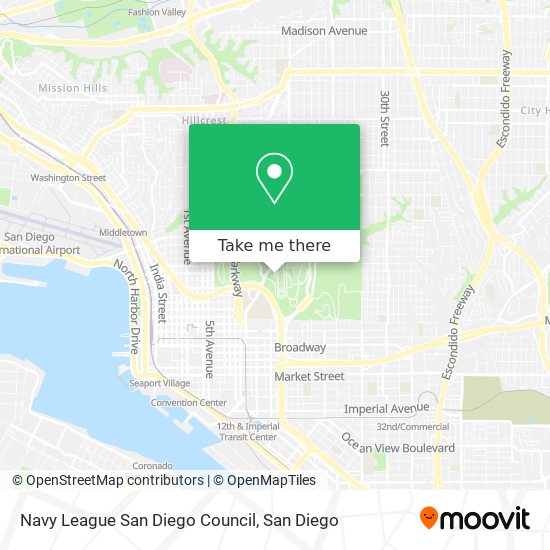 Mapa de Navy League San Diego Council