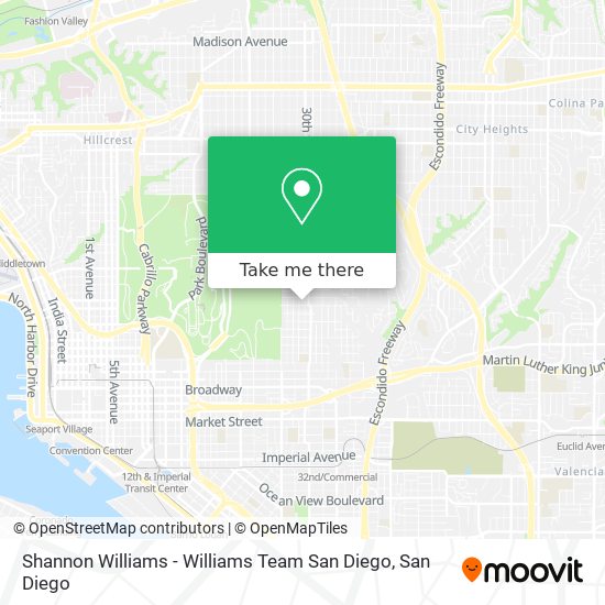Mapa de Shannon Williams - Williams Team San Diego