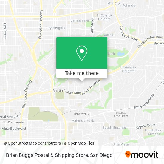 Mapa de Brian Buggs Postal & Shipping Store