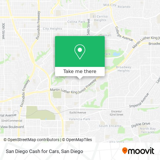 San Diego Cash for Cars map