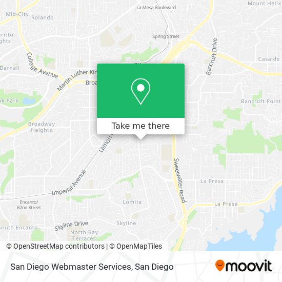 San Diego Webmaster Services map