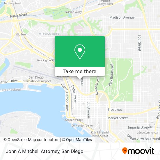 John A Mitchell Attorney map