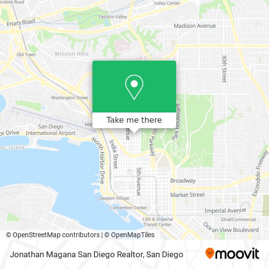 Mapa de Jonathan Magana San Diego Realtor