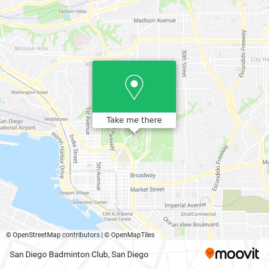 Mapa de San Diego Badminton Club