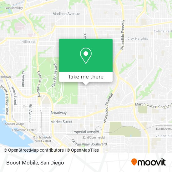 Mapa de Boost Mobile