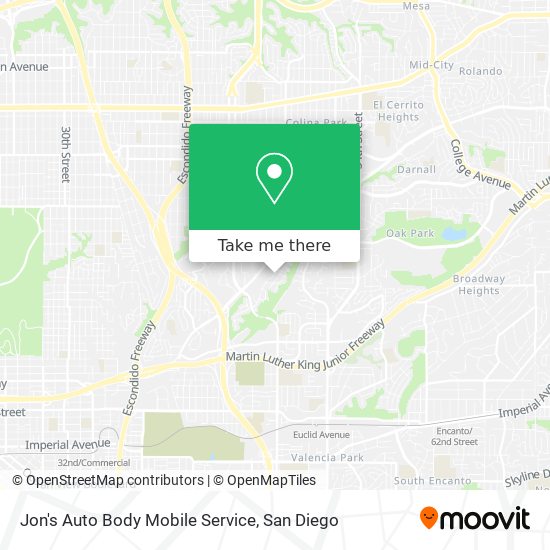 Mapa de Jon's Auto Body Mobile Service