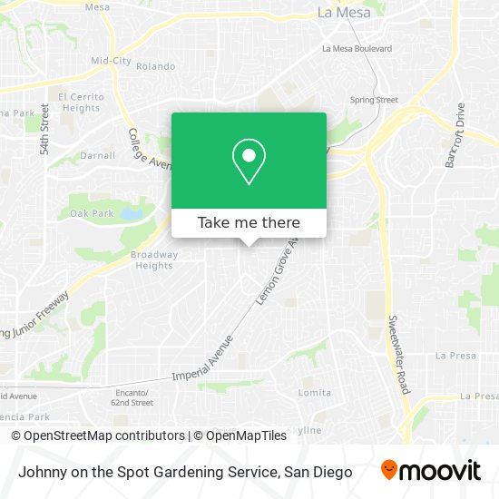 Johnny on the Spot Gardening Service map