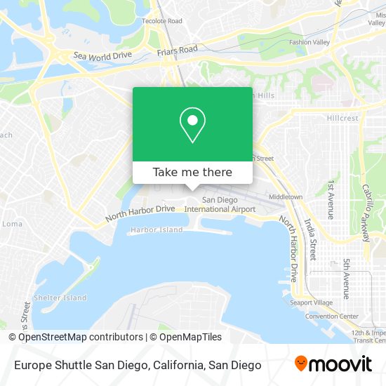 Mapa de Europe Shuttle San Diego, California