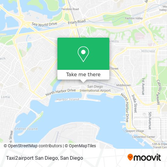 Taxi2airport San Diego map