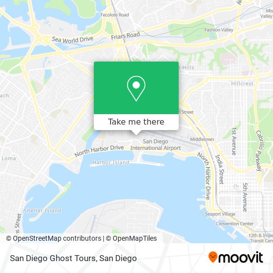 San Diego Ghost Tours map