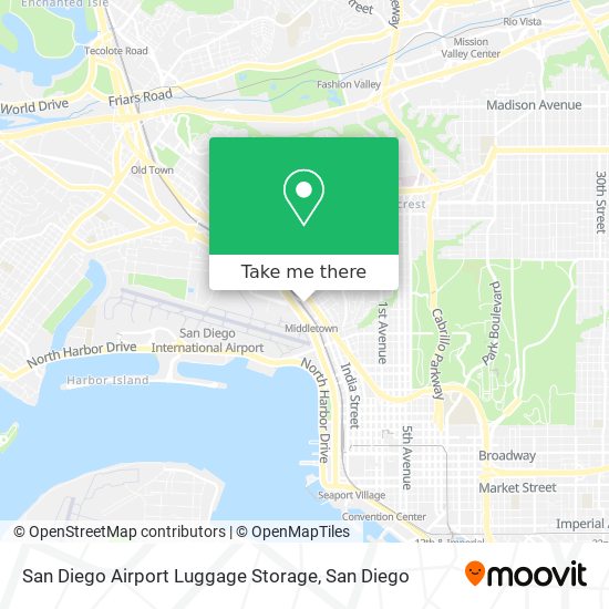 San Diego Airport Luggage Storage map