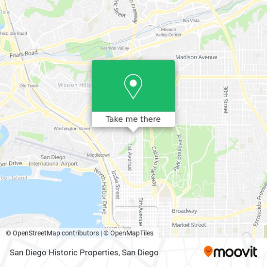 San Diego Historic Properties map