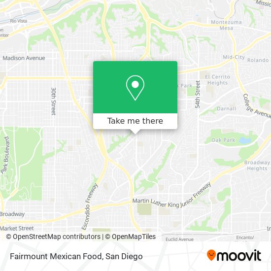 Fairmount Mexican Food map