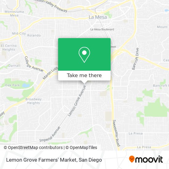 Lemon Grove Farmers' Market map